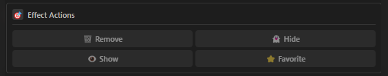 Remove hide and show effect controls