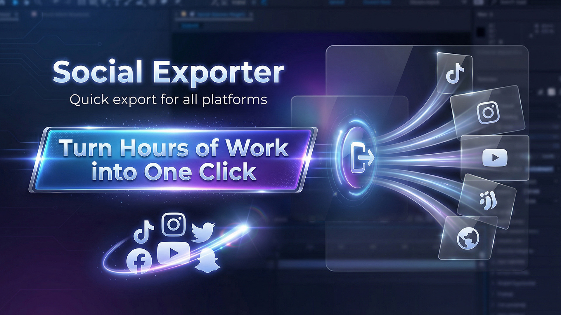Social Exporter platform and preset workflow
