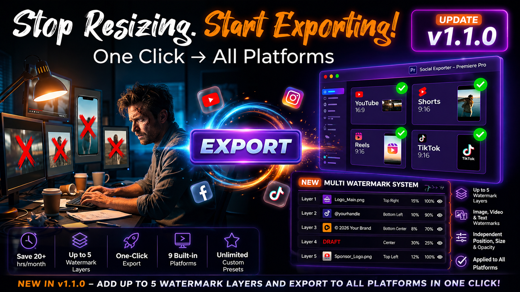 Social Exporter for Premiere Pro product artwork